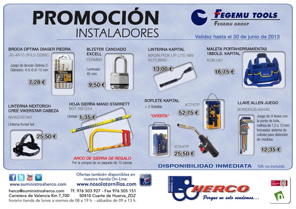 Promoción de Herramientas para Instaladores Fegemu